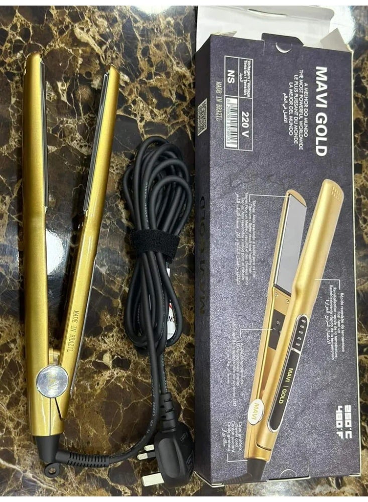 ​مكواة Mavi Gold Professional - الخيار الأول لخبراء التجميل والرفيق المثالي لإطلالتك المنزلية - تكنولوجيا السيراميك المتطورة لشعر انسيابي - Image 2